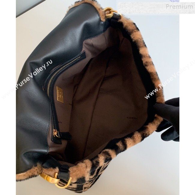Fendi Baguette Sheepskin Large Bag Brown/Black 2019 (AFEI-9103011)