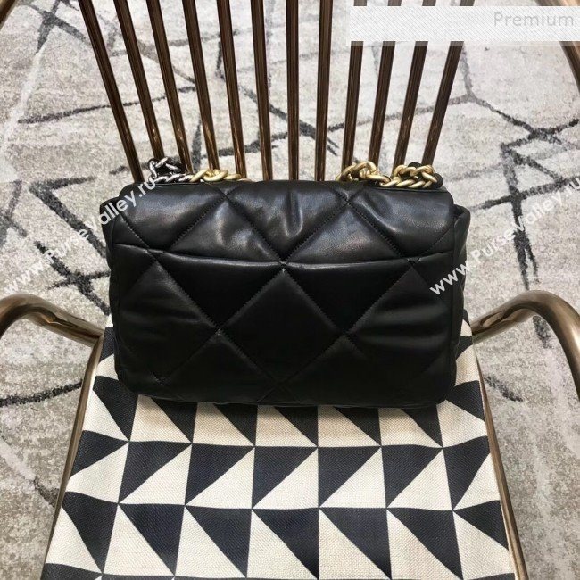 Chanel Quilted Goatskin 19 Large Flap Bag AS1161 Black 2019 (JDH-9102802)