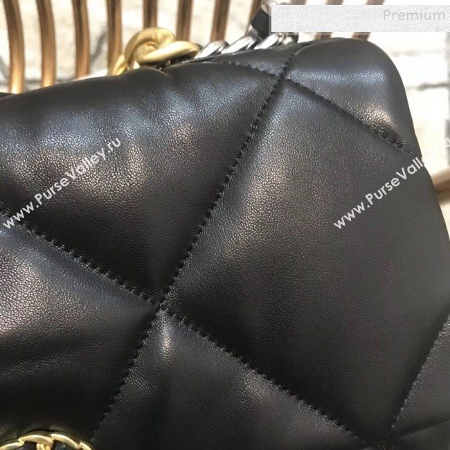 Chanel Quilted Goatskin 19 Large Flap Bag AS1161 Black 2019 (JDH-9102802)