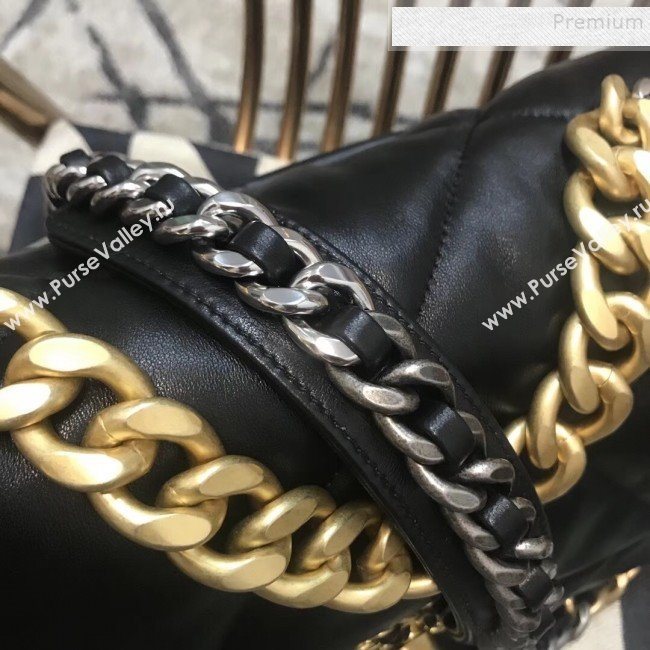Chanel Quilted Goatskin 19 Large Flap Bag AS1161 Black 2019 (JDH-9102802)