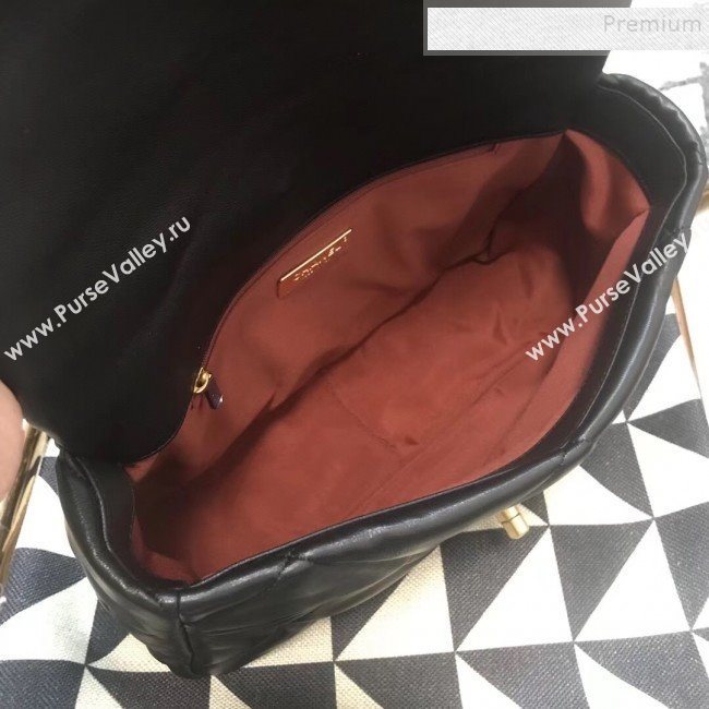 Chanel Quilted Goatskin 19 Large Flap Bag AS1161 Black 2019 (JDH-9102802)