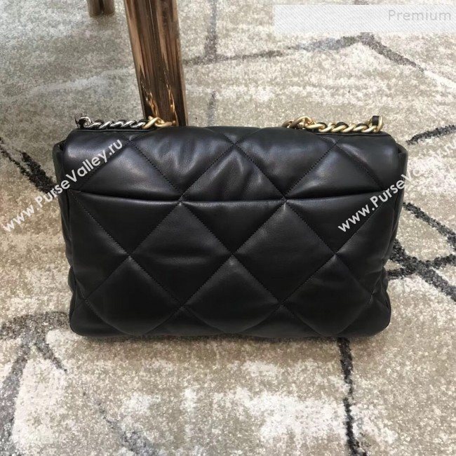 Chanel Quilted Goatskin 19 Maxi Flap Bag AS1162 Black 2019 (JDH-9102803)