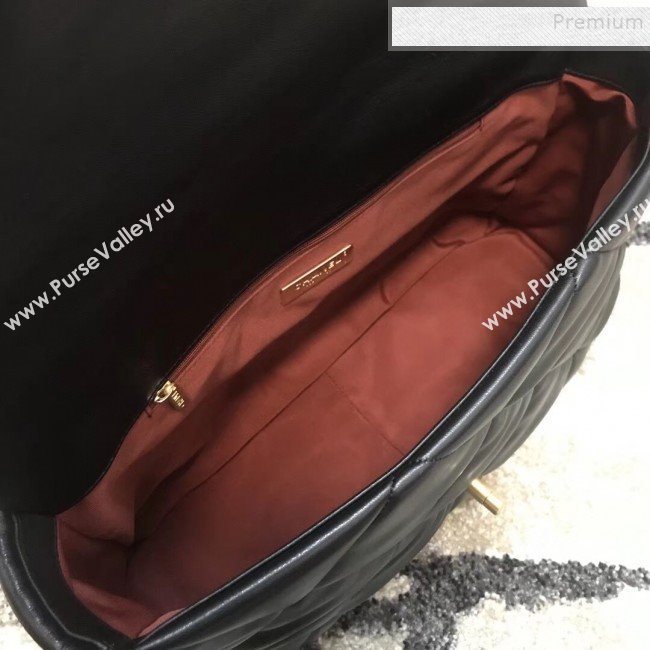 Chanel Quilted Goatskin 19 Maxi Flap Bag AS1162 Black 2019 (JDH-9102803)