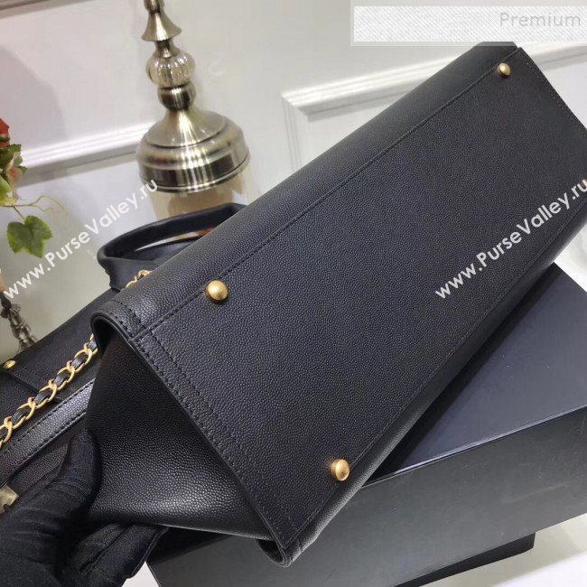 Chanel Deauville Grained Calfskin Large Shopping Bag A57067 Black/Gold 2019 (JIYUAN-9102813)