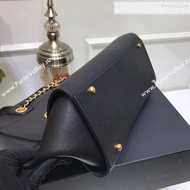 Chanel Deauville Grained Calfskin Medium Shopping Bag A57067 Black/Gold 2019 (JIYUAN-9102815)