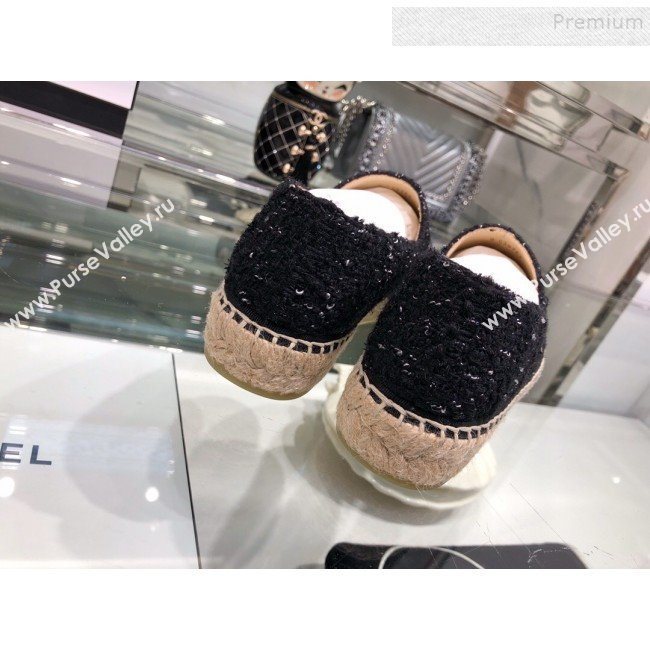 Chanel Tweed Espadrilles G29762 Silver/Black 2019 (XO-9110142)
