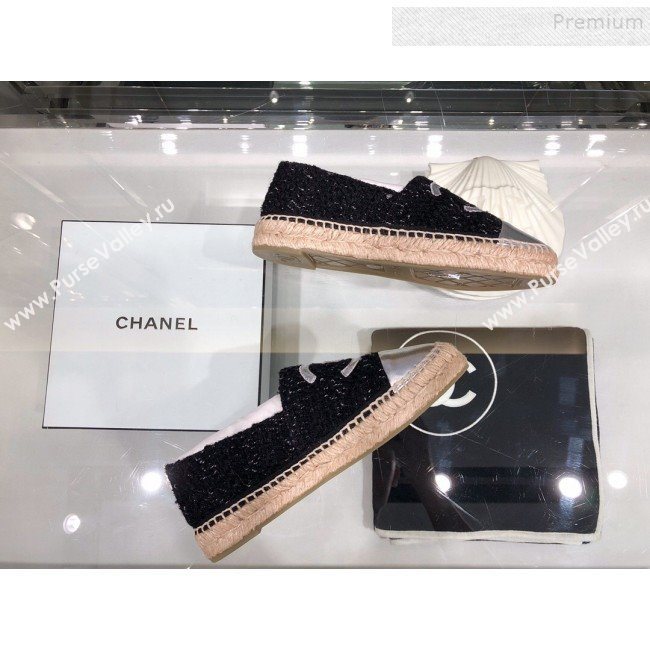 Chanel Tweed Espadrilles G29762 Silver/Black 2019 (XO-9110142)