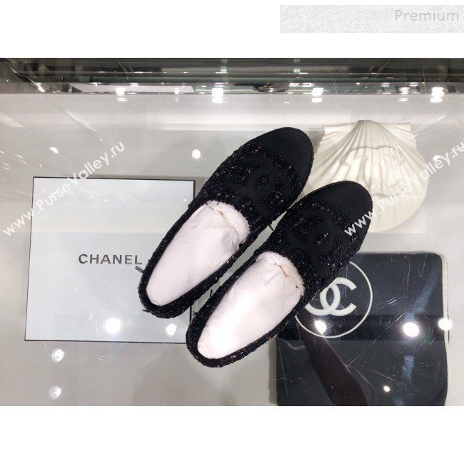 Chanel Tweed Espadrilles G29762 Navy Blue/Black 2019 (XO-9110140)