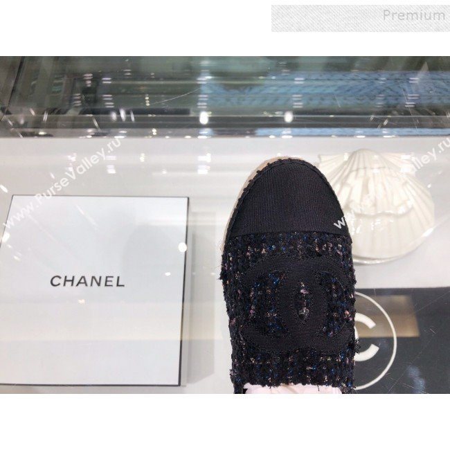 Chanel Tweed Espadrilles G29762 Navy Blue/Black 2019 (XO-9110140)