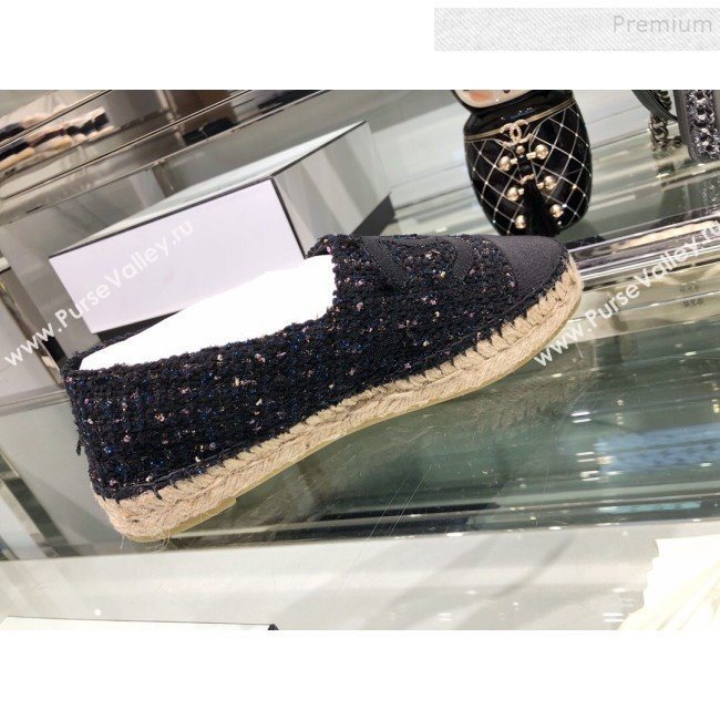 Chanel Tweed Espadrilles G29762 Navy Blue/Black 2019 (XO-9110140)