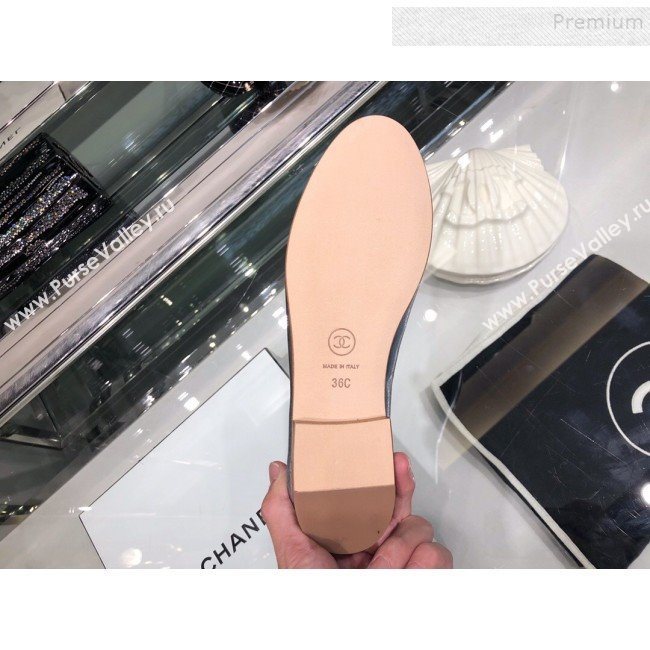 Chanel Tweed and Patent Calfskin Ballerinas G02819 Silver 2019 (XO-9110145)