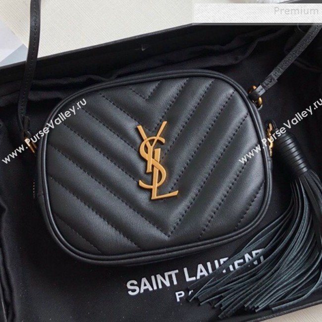 Saint Laurent Blogger Mini Camera Shoulder Bag in Monogram Leather 425317 Black/Gold 2019 (KTSD-9103101)