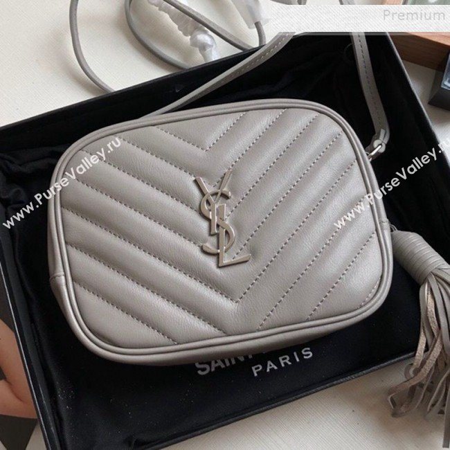 Saint Laurent Blogger Small Camera Shoulder Bag in Monogram Leather 425316 Grey 2019 (KTSD-9103105)