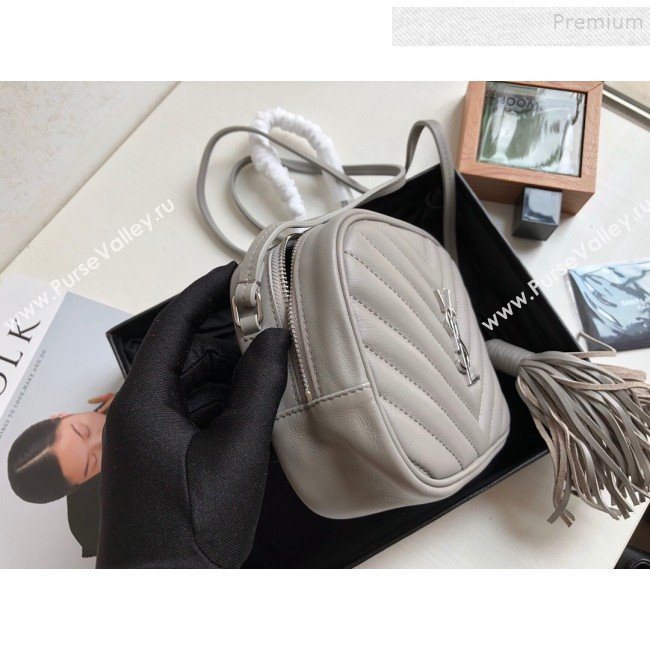 Saint Laurent Blogger Small Camera Shoulder Bag in Monogram Leather 425316 Grey 2019 (KTSD-9103105)