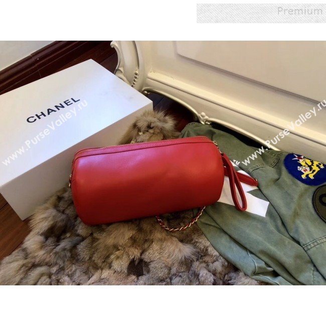 Chanel Calfskin Barrel Clutch/Crossbodody Bag AS1531 Red 2019 (FM-9110431)