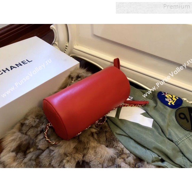 Chanel Calfskin Barrel Clutch/Crossbodody Bag AS1531 Red 2019 (FM-9110431)
