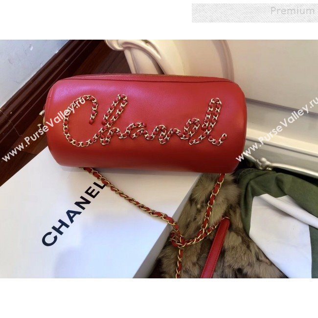 Chanel Calfskin Barrel Clutch/Crossbodody Bag AS1531 Red 2019 (FM-9110431)