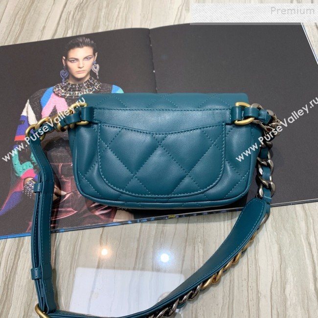 Chanel Quilted Leather 19 Belt Bag/Waist Bag Turquoise 2019  (FM-9110433)