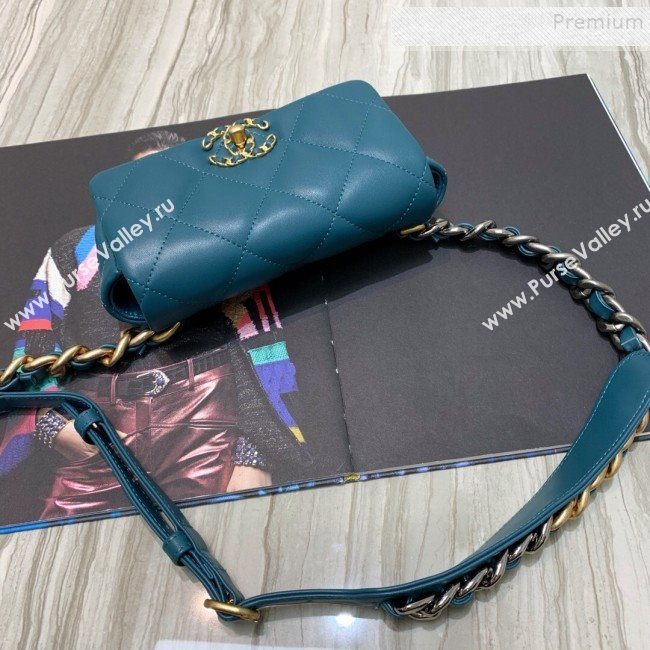 Chanel Quilted Leather 19 Belt Bag/Waist Bag Turquoise 2019  (FM-9110433)