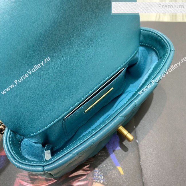 Chanel Quilted Leather 19 Belt Bag/Waist Bag Turquoise 2019  (FM-9110433)