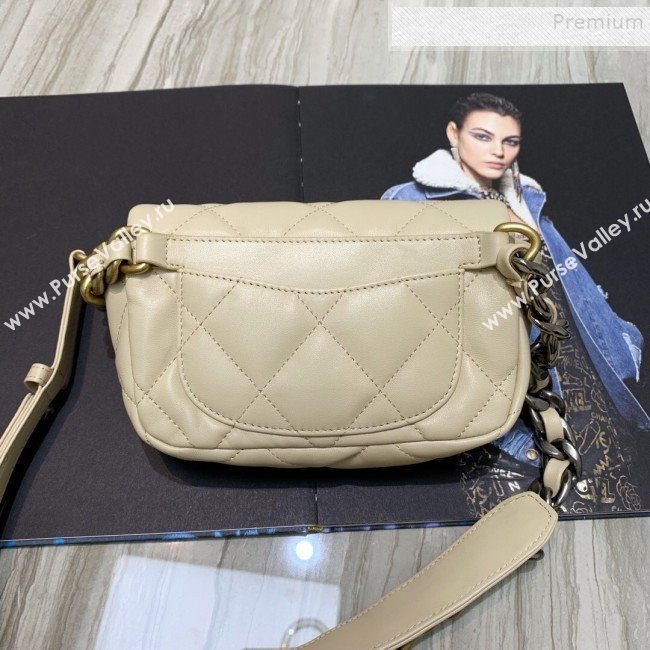Chanel Quilted Leather 19 Belt Bag/Waist Bag Nude 2019  (FM-9110435)