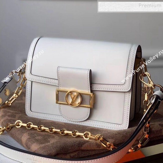 Louis Vuitton Dauphine Mini Smooth Leather Shoulder Bag M55836 White 2020 (KIKI-9110442)
