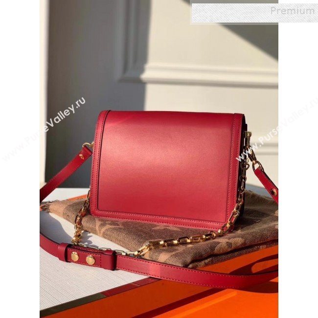 Louis Vuitton Dauphine MM Smooth Leather Shoulder Bag M55735 Burgundy 2020 (KIKI-9110439)