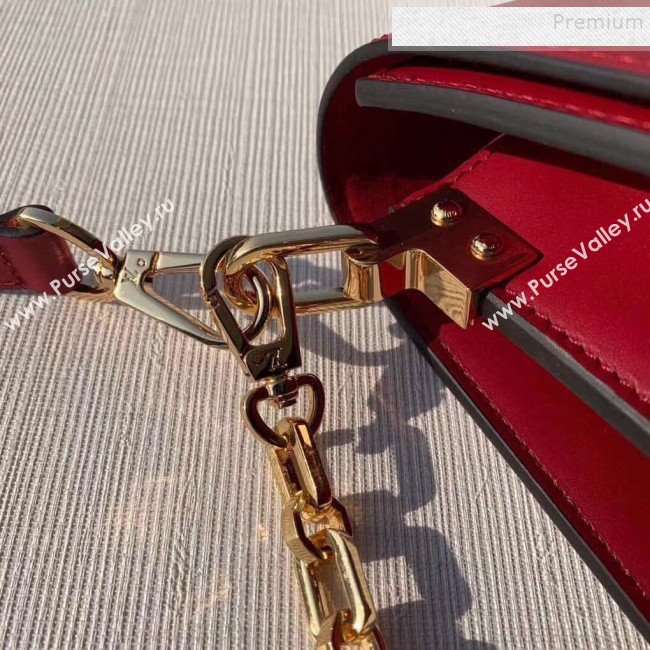 Louis Vuitton Dauphine MM Smooth Leather Shoulder Bag M55735 Burgundy 2020 (KIKI-9110439)