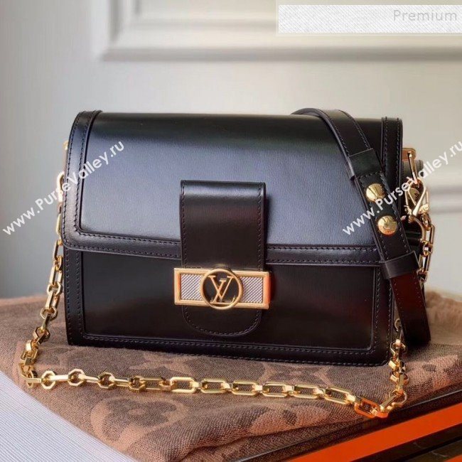 Louis Vuitton Dauphine MM Smooth Leather Shoulder Bag M55735 Black 2020 (KIKI-9110441)