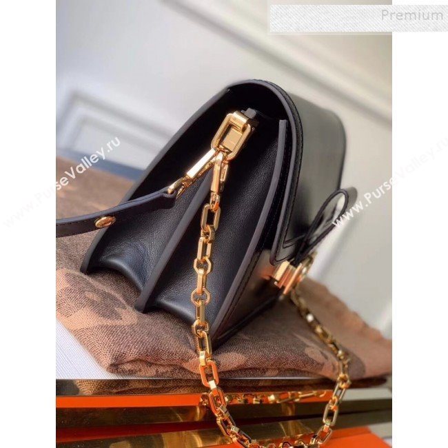 Louis Vuitton Dauphine MM Smooth Leather Shoulder Bag M55735 Black 2020 (KIKI-9110441)