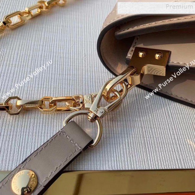 Louis Vuitton Dauphine MM Smooth Leather Shoulder Bag M55735 Grey 2020 (KIKI-9110440)