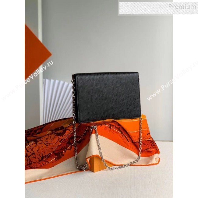 Louis Vuitton Twist Epi Leather Belt Bag/Wallet on Chain WOC M68560 Black 2019 (KIKI-9110443)