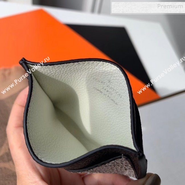 Louis Vuitton Lockme Grained Leather and Pythonskin Card Holder N97001 Black 2019 (KIKI-9110445)