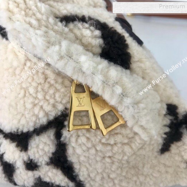 Louis Vuitton Teddy Discovery Monogram Fur Belt Bag M55425 White 2019 (HAIT-9110512)
