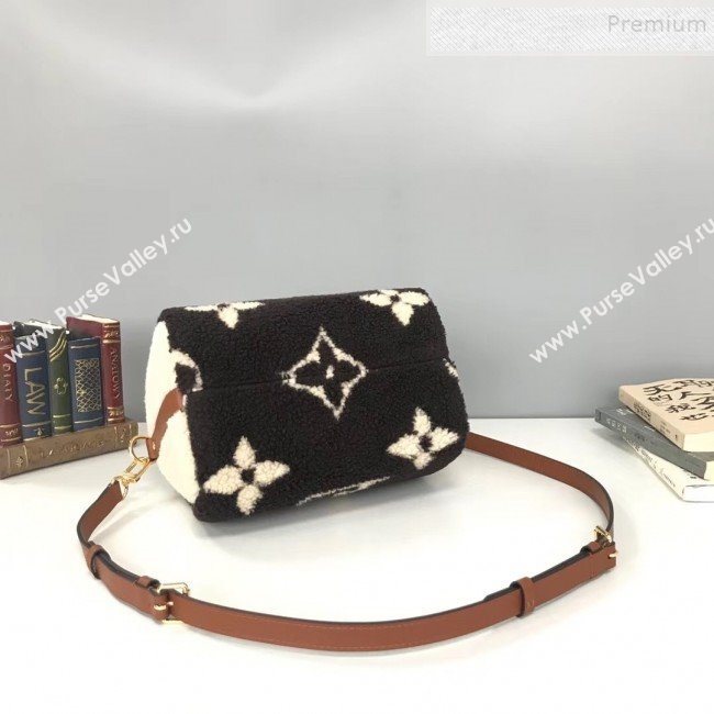 Louis Vuitton Teddy Speedy 25 Monogram Fur Top Handle Bag M55422 Coffee 2019 (HAIT-9110511)