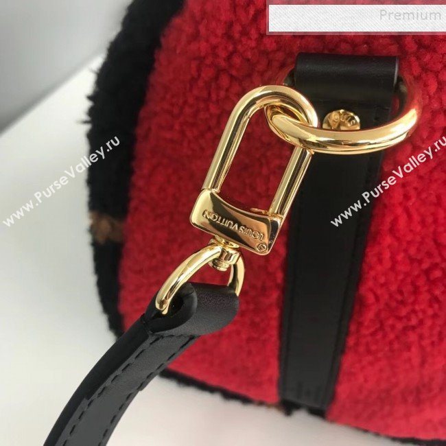 Louis Vuitton Teddy Speedy 25 Monogram Fur Top Handle Bag M55422 Black 2019 (HAIT-9110510)