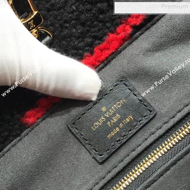 Louis Vuitton Teddy Onthego Monogram Fur Tote Bag M55420 Black 2019 (HAIT-9110509)