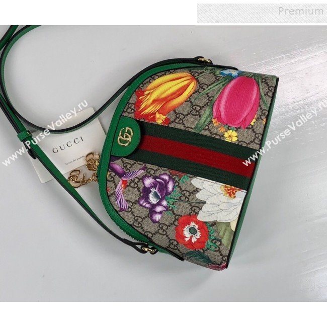 Gucci Ophidia GG Flora Small Shoulder Bag ‎499621 Green 2019 (DLH-9110515)