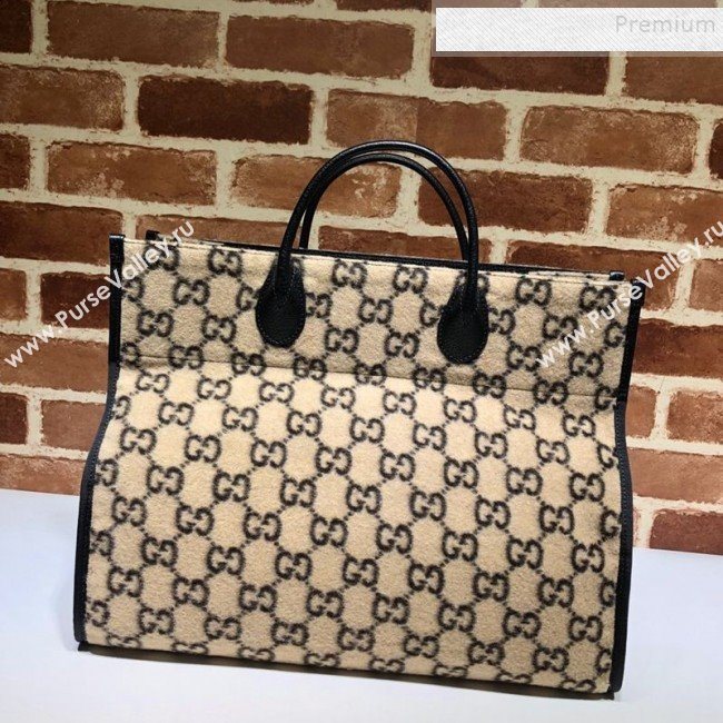 Gucci GG Wool Tote 598169 Beige 2020 (DLH-9110516)