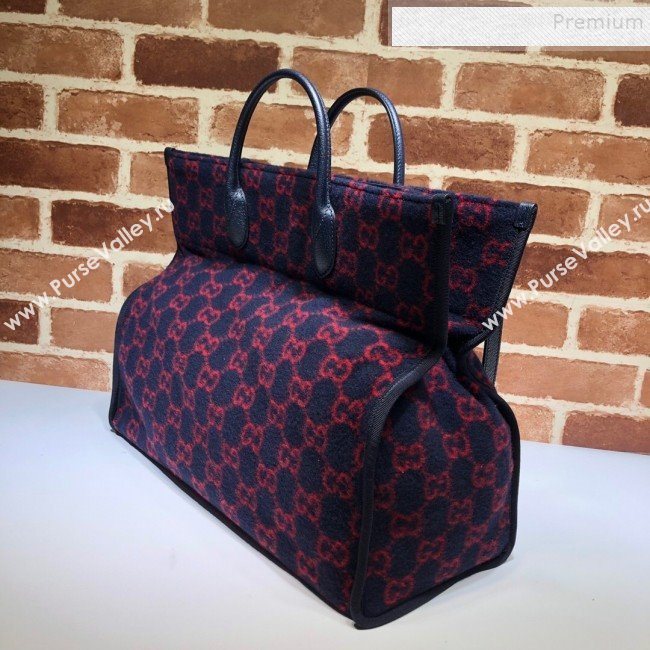 Gucci GG Wool Tote 598169 Blue 2020 (DLH-9110517)