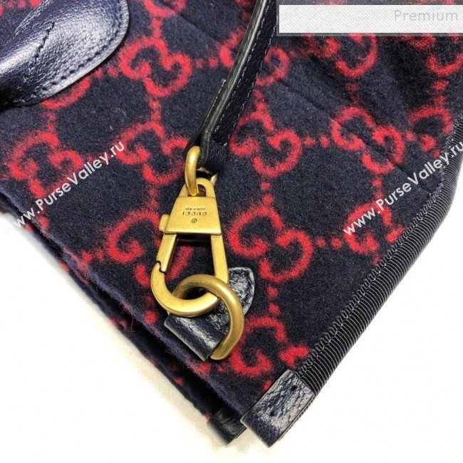 Gucci GG Wool Tote 598169 Blue 2020 (DLH-9110517)