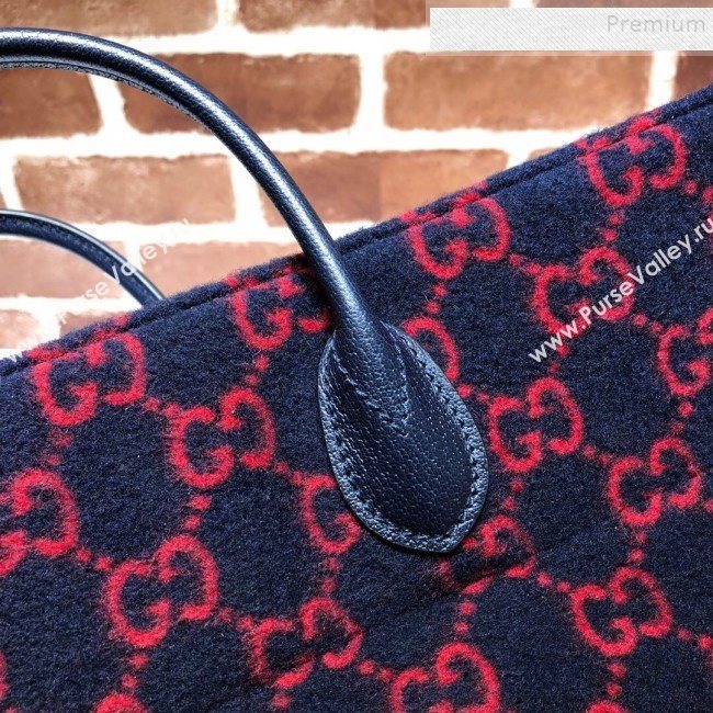 Gucci GG Wool Tote 598169 Blue 2020 (DLH-9110517)