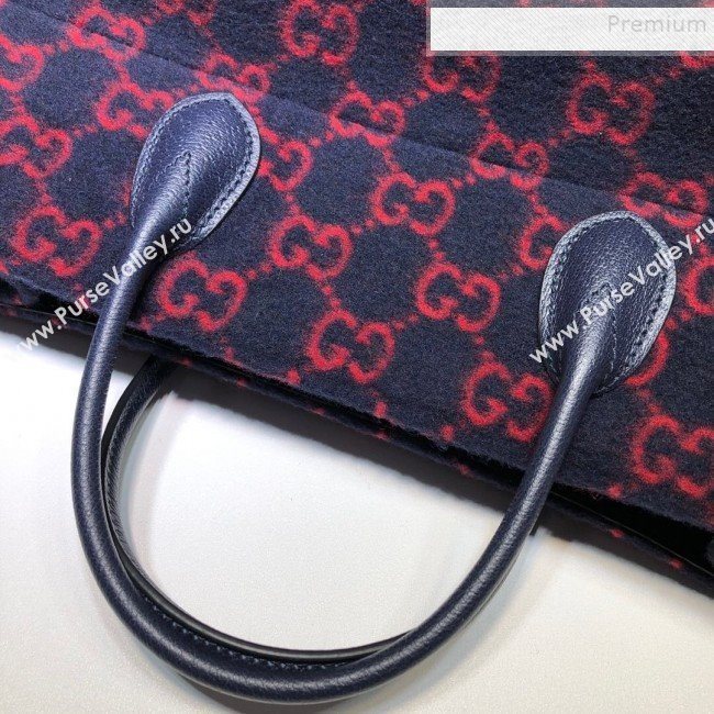 Gucci GG Wool Tote 598169 Blue 2020 (DLH-9110517)