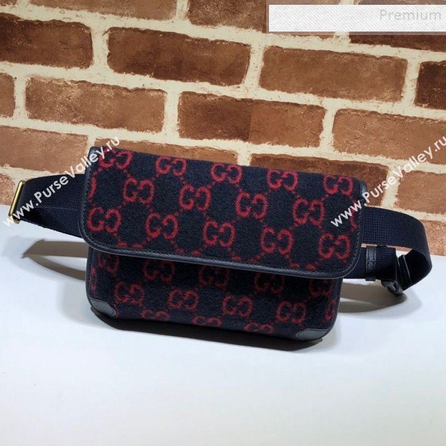 Gucci GG Wool Belt bag 598181 Blue 2020 (DLH-9110518)