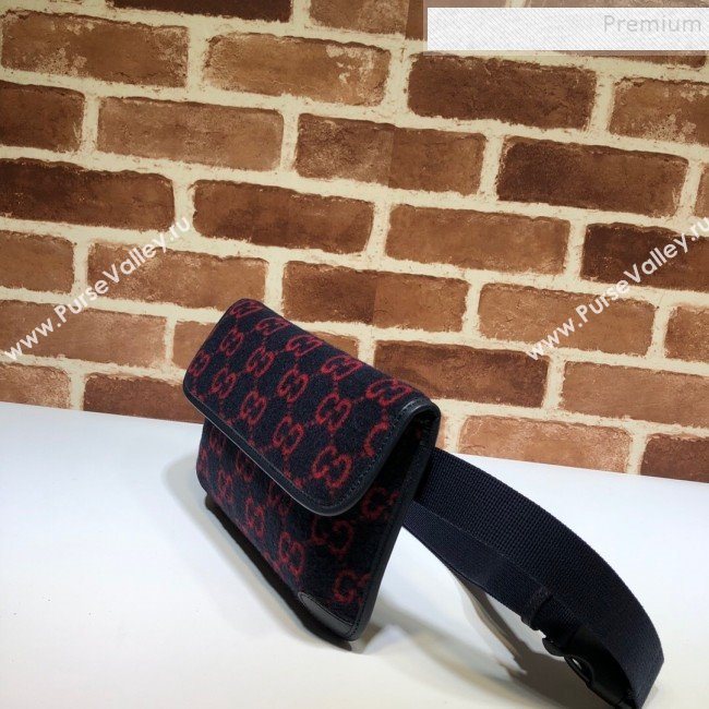 Gucci GG Wool Belt bag 598181 Blue 2020 (DLH-9110518)