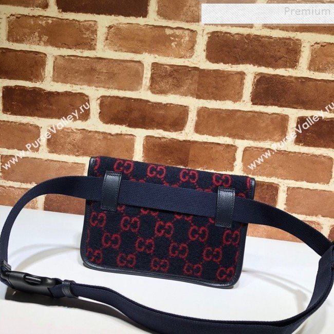 Gucci GG Wool Belt bag 598181 Blue 2020 (DLH-9110518)