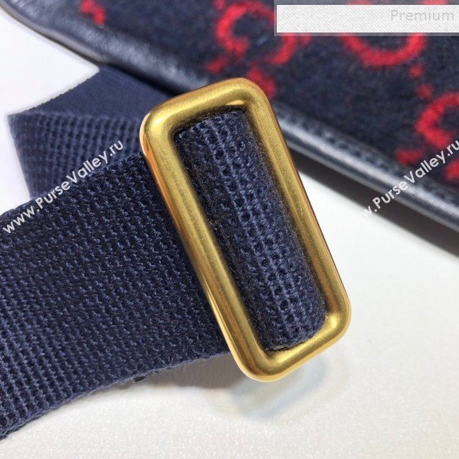 Gucci GG Wool Belt bag 598181 Blue 2020 (DLH-9110518)