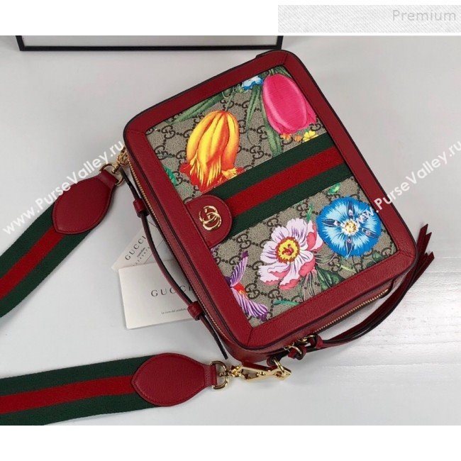 Gucci Ophidia GG Flora Small Shoulder Bag 550622 Red 2019 (DLH-9110521)