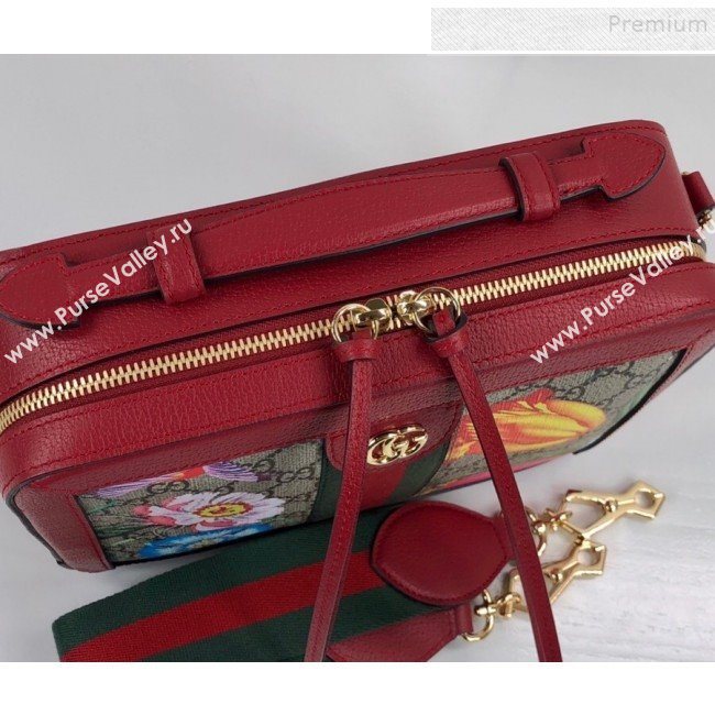 Gucci Ophidia GG Flora Small Shoulder Bag 550622 Red 2019 (DLH-9110521)