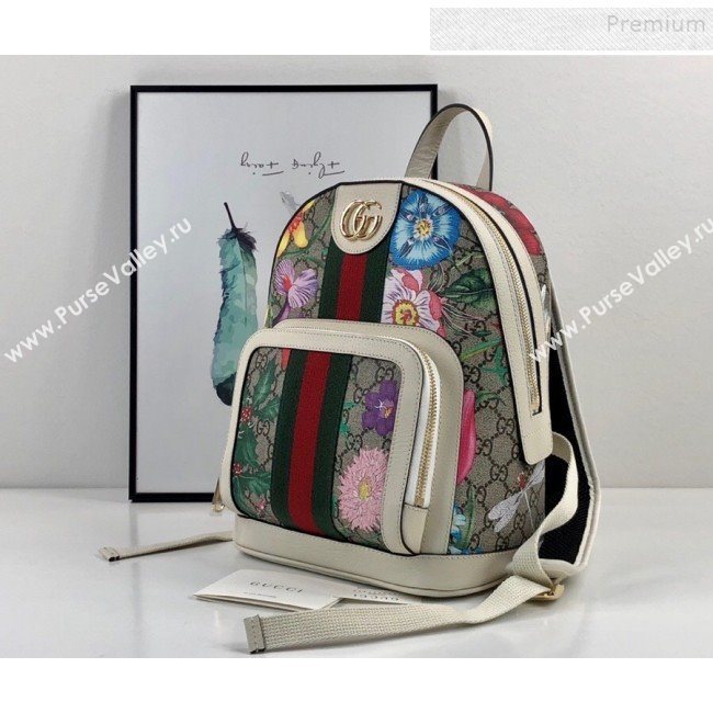 Gucci Ophidia GG Flora Small Backpack 547965 White 2019 (DLH-9110522)